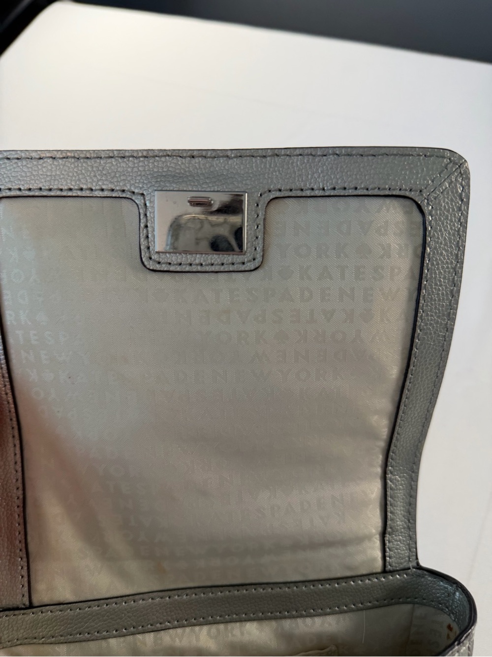 Kate Spade Metallic Silver Massie Patterson Crossbody with removable strap - Picture 10 of 10